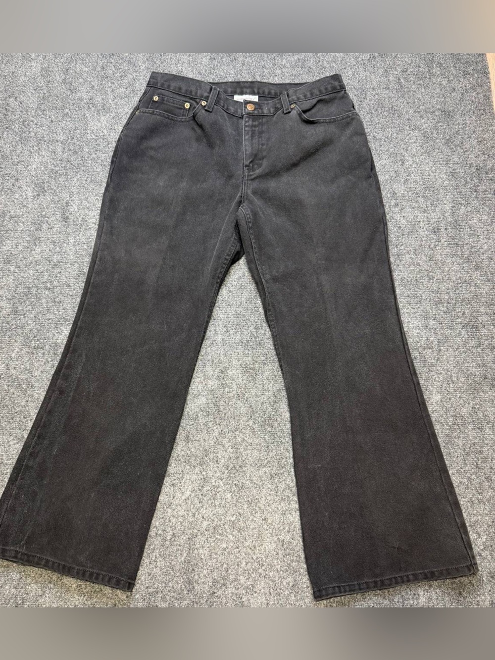 Jeanology Womens Jeans Size 14P Black 100 Percent Cotton Relaxed Fit Denim